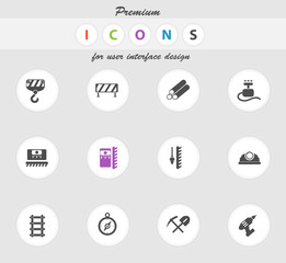 Building equipment icons set