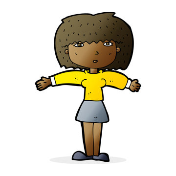 recommend clip art: cartoon woman shrugging shoulders
