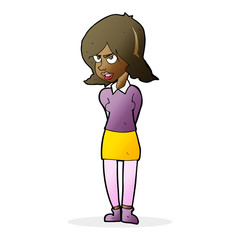 cartoon annoyed woman
