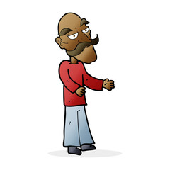 cartoon old man with mustache