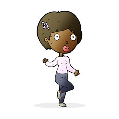 cartoon surprised woman