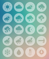 Meteorology Weather transparent icons set
