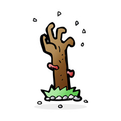 cartoon zombie rising from grave