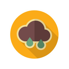 Rain Cloud retro flat icon. Meteorology. Weather
