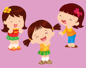 Cute girl happiness