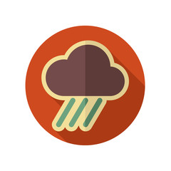 Rain Cloud flat icon. Downpour, rainfall. Weather