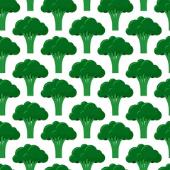  Seamless pattern with green broccoli