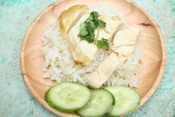 rice steamed with chicken