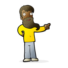 cartoon man with beard pointing