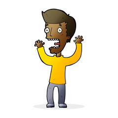 Obraz premium cartoon frightened man
