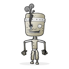 cartoon malfunctioning robot