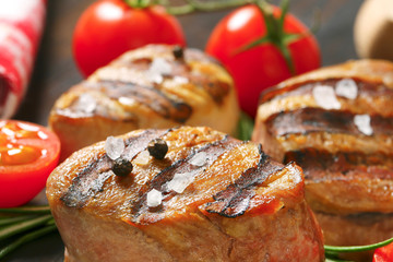 Grilled pork medallions