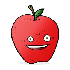 cartoon happy apple
