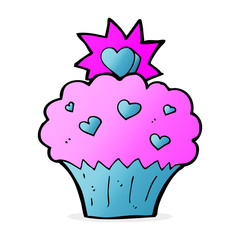 cartoon love heart cupcake