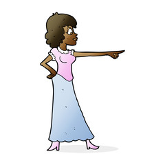 cartoon woman pointing finger