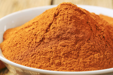 Bowl of ground cinnamon