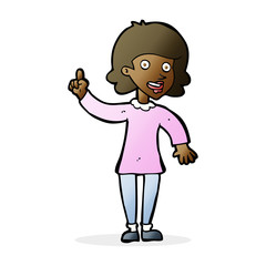 cartoon woman with idea