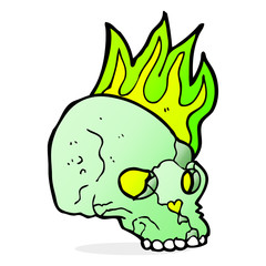 cartoon spooky skull