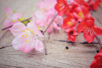 Beautiful sakura of artificial flowers