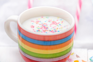 Spring drink vanilla milkshake sprinkles