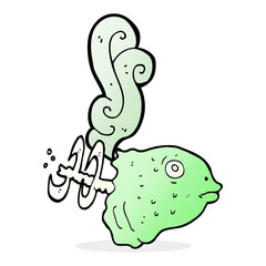 cartoon smelly old fish head