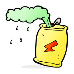 cartoon fizzing soda can