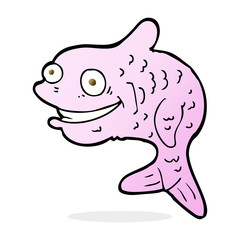 cartoon happy fish