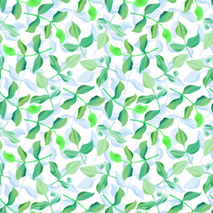 Seamless ecology pattern with leaves. Vector, EPS10