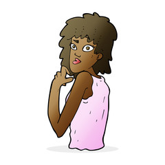 cartoon surprised woman