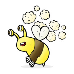 cartoon happy bee