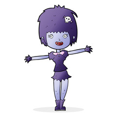 cartoon happy vampire girl