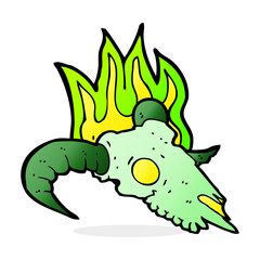 cartoon magic ram skull