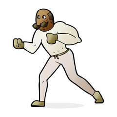 cartoon retro boxer man