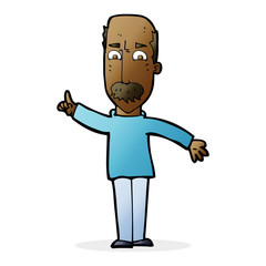 cartoon man issuing stern warning