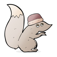 cartoon squirrel wearing hat