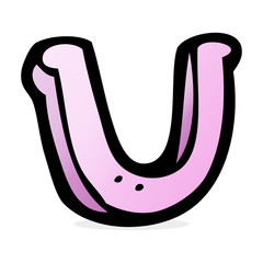 cartoon letter U