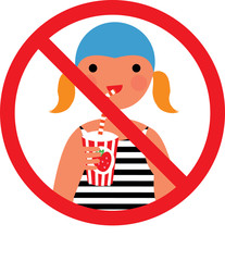No drink or eat swimming pool sign
