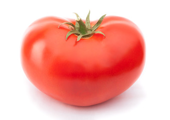 Heart-shaped tomato isolated on the white background with clipping path