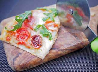 Home cooking freshly made pizza dough 