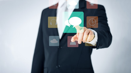 close up of man pointing finger to