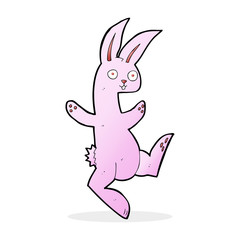 Obraz premium funny cartoon pink rabbit