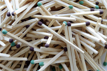 matches with a brown and green heads 

