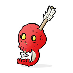 funny cartoon skull and arrow