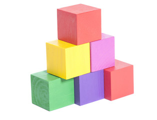 multicolor wooden bricks stack