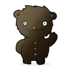 cartoon waving black bear