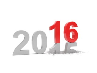 2015-2016 change new year 2016 isolated