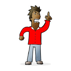 cartoon angry man making point