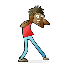 cartoon man panicking