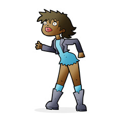 cartoon girl in leather jacket