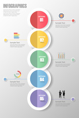 Fototapeta na wymiar Design infographic template 5 steps for business concept.